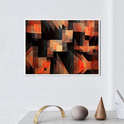 INVIN ART Framed Canvas Giclee Print gradationred greenvermilion;1921 by Paul Klee Wall Art Living Room Home Office Decorations