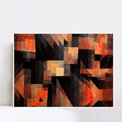 INVIN ART Framed Canvas Giclee Print gradationred greenvermilion;1921 by Paul Klee Wall Art Living Room Home Office Decorations