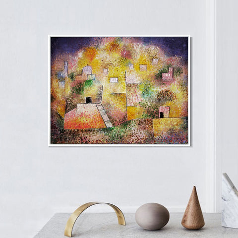 INVIN ART Framed Canvas Giclee Print Jardin oriental by Paul Klee Wall Art Living Room Home Office Decorations