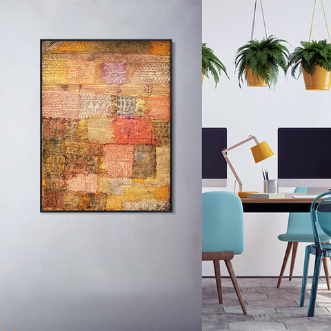 INVIN ART Framed Canvas Giclee Print ville fiorentine;1926;01 by Paul Klee Wall Art Living Room Home Office Decorations