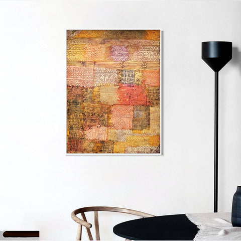 INVIN ART Framed Canvas Giclee Print ville fiorentine;1926;01 by Paul Klee Wall Art Living Room Home Office Decorations