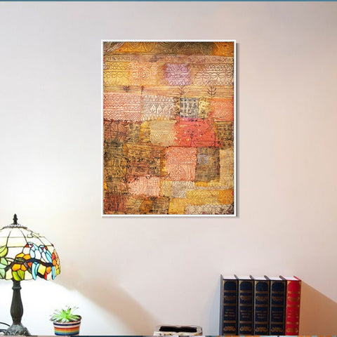INVIN ART Framed Canvas Giclee Print ville fiorentine;1926;01 by Paul Klee Wall Art Living Room Home Office Decorations