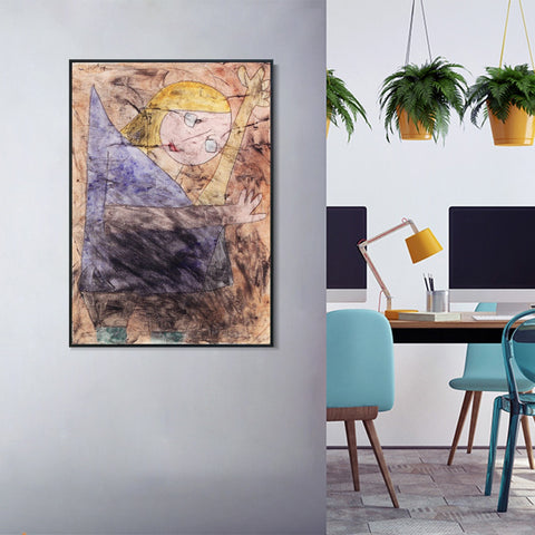 INVIN ART Framed Canvas Giclee Print Engel;noch tastend;1939 by Paul Klee Wall Art Living Room Home Office Decorations