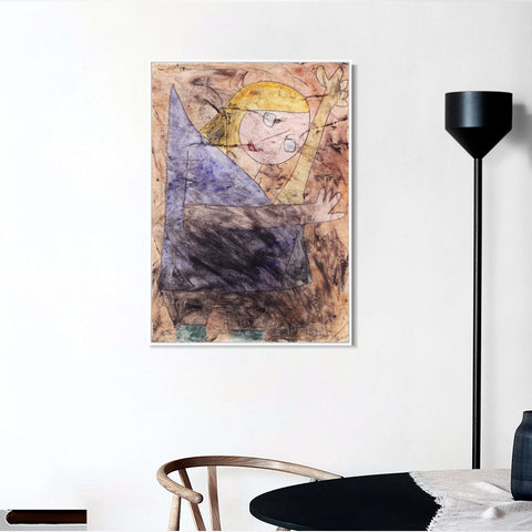 INVIN ART Framed Canvas Giclee Print Engel;noch tastend;1939 by Paul Klee Wall Art Living Room Home Office Decorations