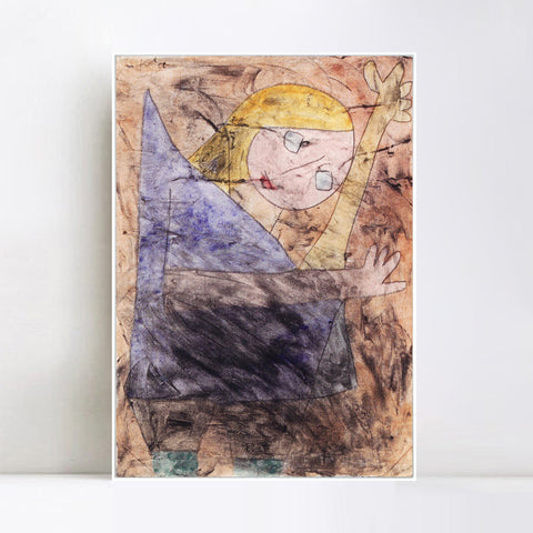 INVIN ART Framed Canvas Giclee Print Engel;noch tastend;1939 by Paul Klee Wall Art Living Room Home Office Decorations