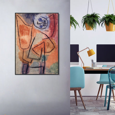 INVIN ART Framed Canvas Giclee Print Engel;??bervoll;1939 by Paul Klee Wall Art Living Room Home Office Decorations