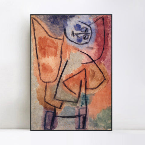 INVIN ART Framed Canvas Giclee Print Engel;??bervoll;1939 by Paul Klee Wall Art Living Room Home Office Decorations