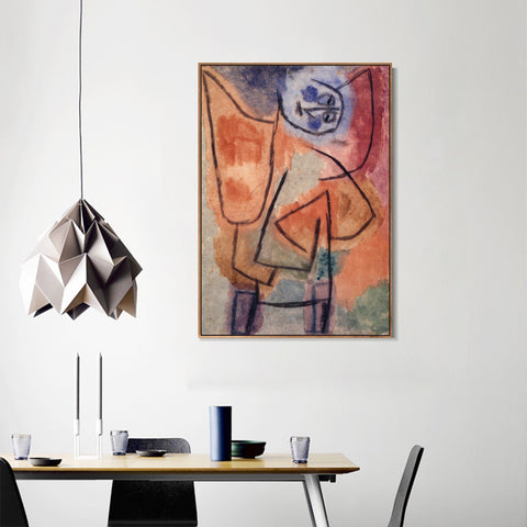 INVIN ART Framed Canvas Giclee Print Engel;??bervoll;1939 by Paul Klee Wall Art Living Room Home Office Decorations