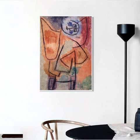 INVIN ART Framed Canvas Giclee Print Engel;??bervoll;1939 by Paul Klee Wall Art Living Room Home Office Decorations