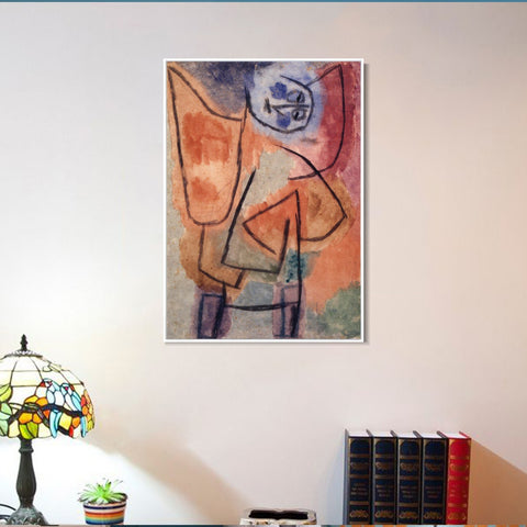INVIN ART Framed Canvas Giclee Print Engel;??bervoll;1939 by Paul Klee Wall Art Living Room Home Office Decorations
