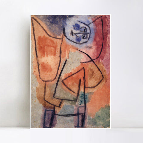 INVIN ART Framed Canvas Giclee Print Engel;??bervoll;1939 by Paul Klee Wall Art Living Room Home Office Decorations