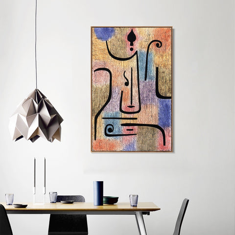 INVIN ART Framed Canvas Giclee Print Erzengel;1938 by Paul Klee Wall Art Living Room Home Office Decorations