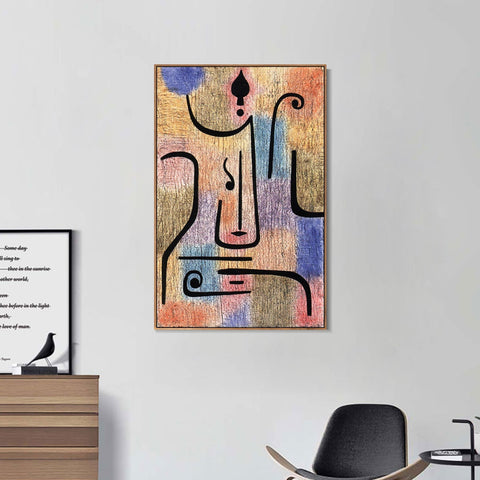 INVIN ART Framed Canvas Giclee Print Erzengel;1938 by Paul Klee Wall Art Living Room Home Office Decorations