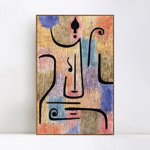 INVIN ART Framed Canvas Giclee Print Erzengel;1938 by Paul Klee Wall Art Living Room Home Office Decorations