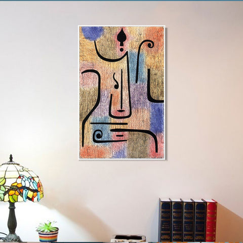 INVIN ART Framed Canvas Giclee Print Erzengel;1938 by Paul Klee Wall Art Living Room Home Office Decorations