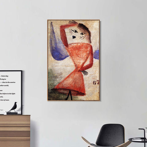 INVIN ART Framed Canvas Giclee Print Fragment Nr. 67;1930 by Paul Klee Wall Art Living Room Home Office Decorations