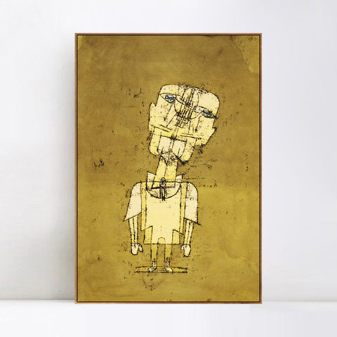 INVIN ART Framed Canvas Giclee Print Gespenst eines Genies(Ghost of a Genius) by Paul Klee Wall Art Living Room Home Office Decorations