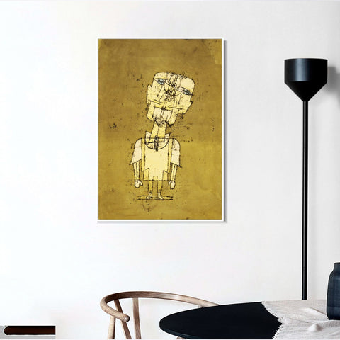 INVIN ART Framed Canvas Giclee Print Gespenst eines Genies(Ghost of a Genius) by Paul Klee Wall Art Living Room Home Office Decorations