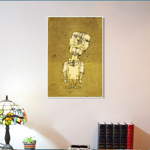 INVIN ART Framed Canvas Giclee Print Gespenst eines Genies(Ghost of a Genius) by Paul Klee Wall Art Living Room Home Office Decorations
