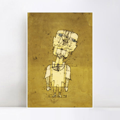 INVIN ART Framed Canvas Giclee Print Gespenst eines Genies(Ghost of a Genius) by Paul Klee Wall Art Living Room Home Office Decorations