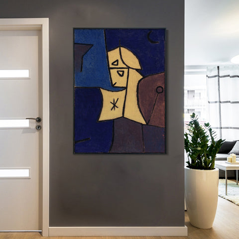 INVIN ART Framed Canvas Giclee Print Hoher Wachter;1940 by Paul Klee Wall Art Living Room Home Office Decorations