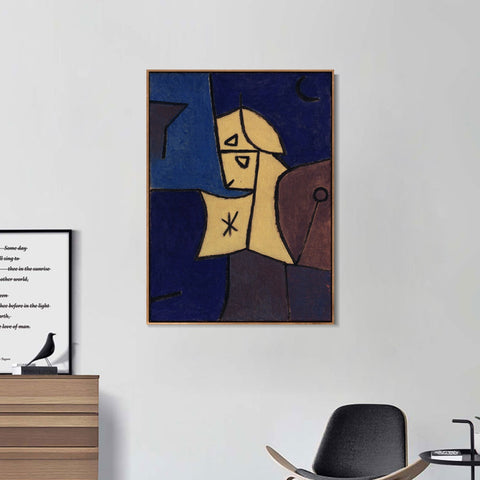 INVIN ART Framed Canvas Giclee Print Hoher Wachter;1940 by Paul Klee Wall Art Living Room Home Office Decorations