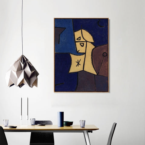 INVIN ART Framed Canvas Giclee Print Hoher Wachter;1940 by Paul Klee Wall Art Living Room Home Office Decorations