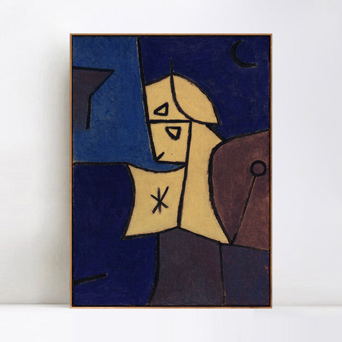 INVIN ART Framed Canvas Giclee Print Hoher Wachter;1940 by Paul Klee Wall Art Living Room Home Office Decorations
