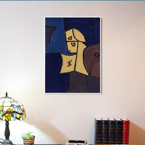 INVIN ART Framed Canvas Giclee Print Hoher Wachter;1940 by Paul Klee Wall Art Living Room Home Office Decorations