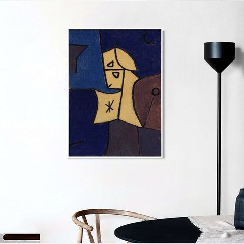 INVIN ART Framed Canvas Giclee Print Hoher Wachter;1940 by Paul Klee Wall Art Living Room Home Office Decorations