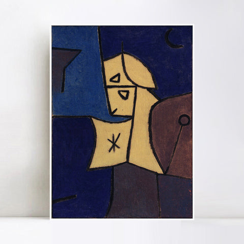 INVIN ART Framed Canvas Giclee Print Hoher Wachter;1940 by Paul Klee Wall Art Living Room Home Office Decorations