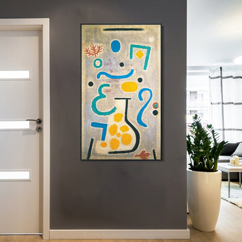 INVIN ART Framed Canvas Giclee Print  The Vase by Paul Klee Wall Art Living Room Home Office Decorations