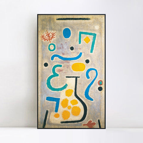 INVIN ART Framed Canvas Giclee Print  The Vase by Paul Klee Wall Art Living Room Home Office Decorations