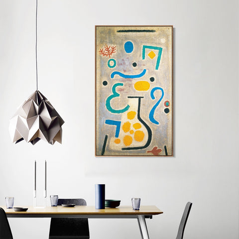 INVIN ART Framed Canvas Giclee Print  The Vase by Paul Klee Wall Art Living Room Home Office Decorations