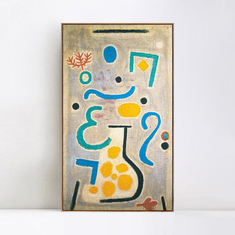 INVIN ART Framed Canvas Giclee Print  The Vase by Paul Klee Wall Art Living Room Home Office Decorations