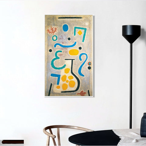 INVIN ART Framed Canvas Giclee Print  The Vase by Paul Klee Wall Art Living Room Home Office Decorations