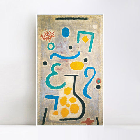 INVIN ART Framed Canvas Giclee Print  The Vase by Paul Klee Wall Art Living Room Home Office Decorations