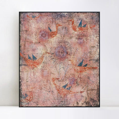 INVIN ART Framed Canvas Giclee Print Blaugeflugelte Vogel;1925 B5 by Paul Klee Wall Art Living Room Home Office Decorations