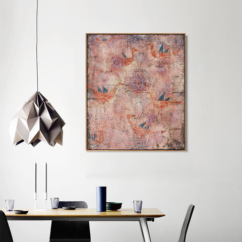 INVIN ART Framed Canvas Giclee Print Blaugeflugelte Vogel;1925 B5 by Paul Klee Wall Art Living Room Home Office Decorations