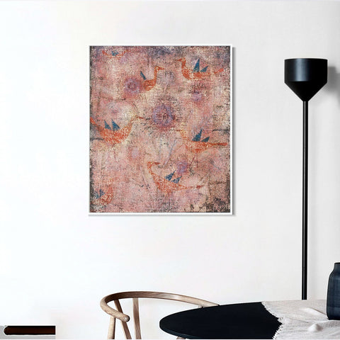 INVIN ART Framed Canvas Giclee Print Blaugeflugelte Vogel;1925 B5 by Paul Klee Wall Art Living Room Home Office Decorations