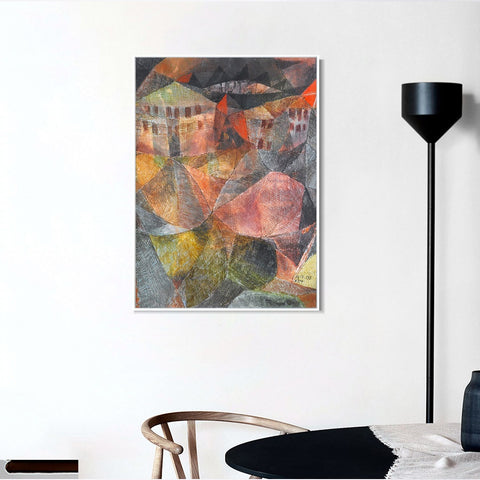 INVIN ART Framed Canvas Giclee Print Das Hotel by Paul Klee Wall Art Living Room Home Office Decorations