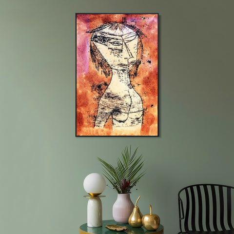INVIN ART Framed Canvas Giclee Print 1921 Die Heilige vom innern Licht anagoria by Paul Klee Wall Art Living Room Home Office Decorations