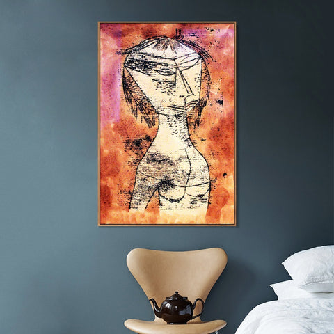 INVIN ART Framed Canvas Giclee Print 1921 Die Heilige vom innern Licht anagoria by Paul Klee Wall Art Living Room Home Office Decorations