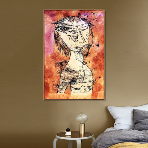 INVIN ART Framed Canvas Giclee Print 1921 Die Heilige vom innern Licht anagoria by Paul Klee Wall Art Living Room Home Office Decorations