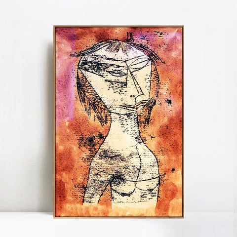 INVIN ART Framed Canvas Giclee Print 1921 Die Heilige vom innern Licht anagoria by Paul Klee Wall Art Living Room Home Office Decorations
