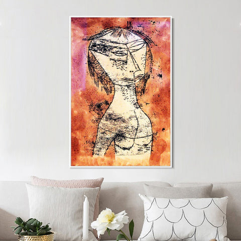 INVIN ART Framed Canvas Giclee Print 1921 Die Heilige vom innern Licht anagoria by Paul Klee Wall Art Living Room Home Office Decorations