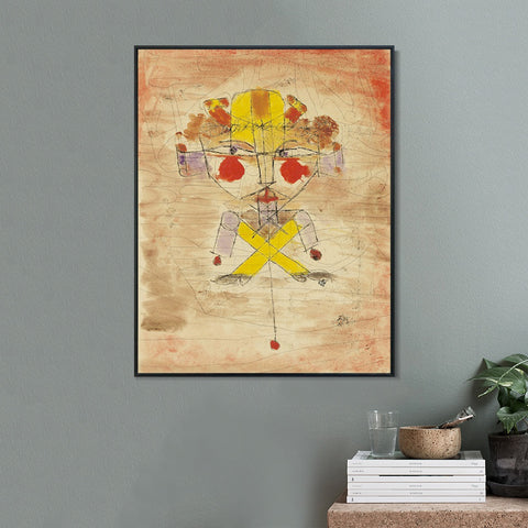 INVIN ART Framed Canvas Giclee Print Jumping Jack by Paul Klee Wall Art Living Room Home Office Decorations