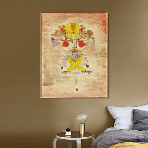 INVIN ART Framed Canvas Giclee Print Jumping Jack by Paul Klee Wall Art Living Room Home Office Decorations