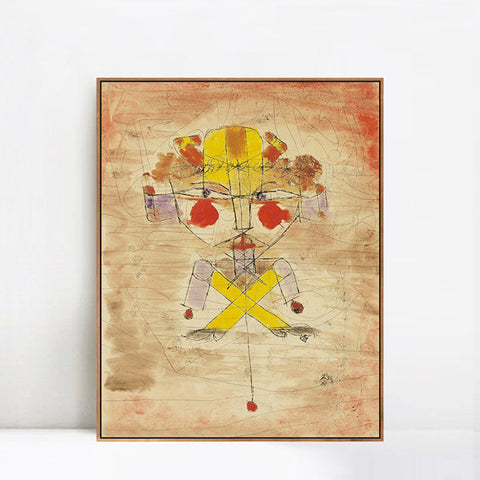 INVIN ART Framed Canvas Giclee Print Jumping Jack by Paul Klee Wall Art Living Room Home Office Decorations