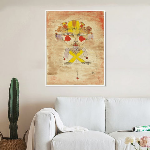 INVIN ART Framed Canvas Giclee Print Jumping Jack by Paul Klee Wall Art Living Room Home Office Decorations